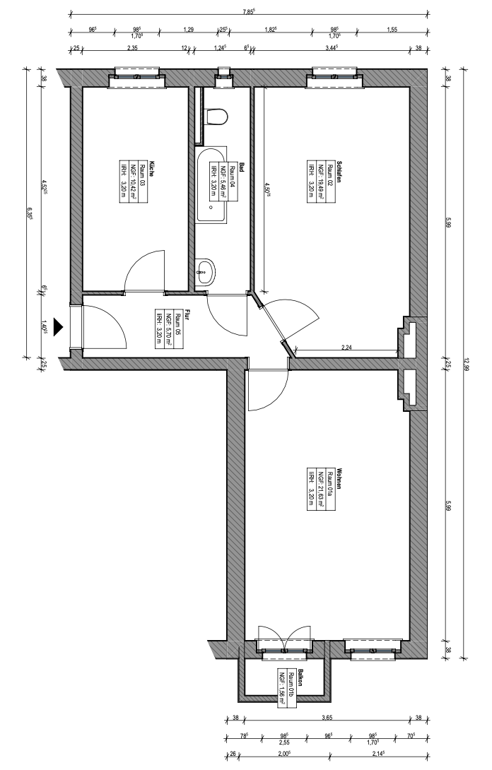 Grundriss Letteallee 88